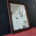 Early time-worn oak framed mirror