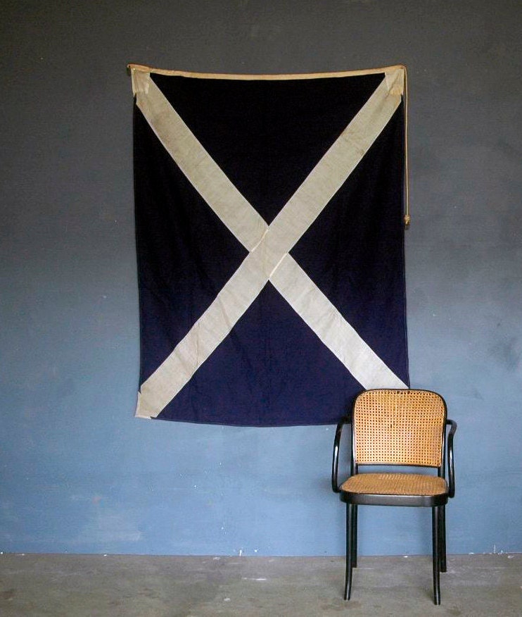 Weathered vintage signal flag. M for Mike