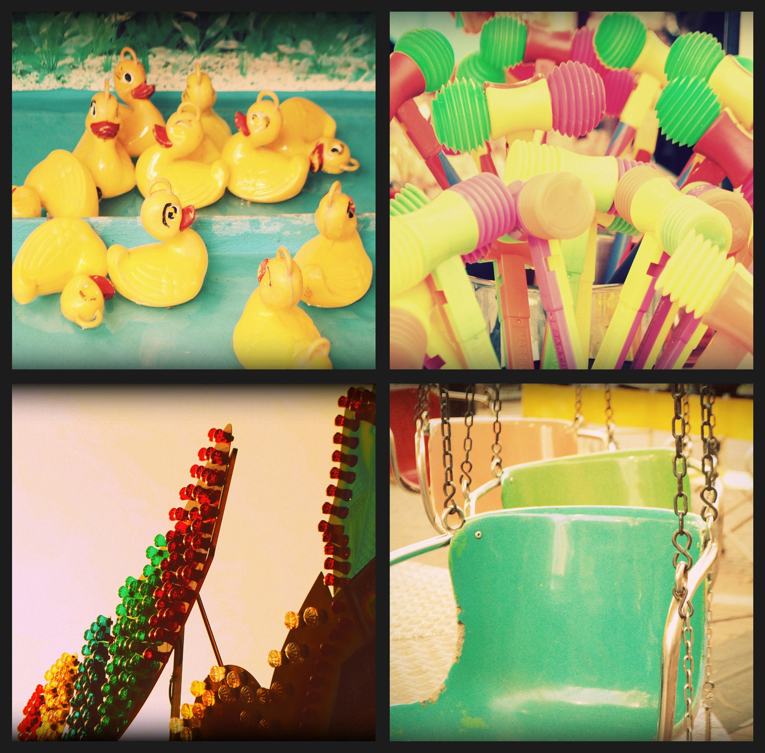 Funfair 4 Photographs Collection - 8''x6'' - 20x15 cm Photos - Carnival Set Phototograph- Children - Home Wall Decor