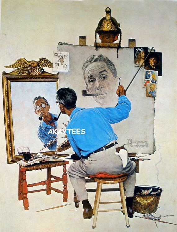 Norman Rockwell Triple Self Portrait Saturday By Akaytees