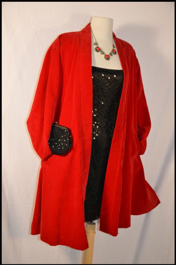 RESERVED for Tita RESERVED don't purchase 50s Red Velvet Holiday Swing Party Opera Coat M/L