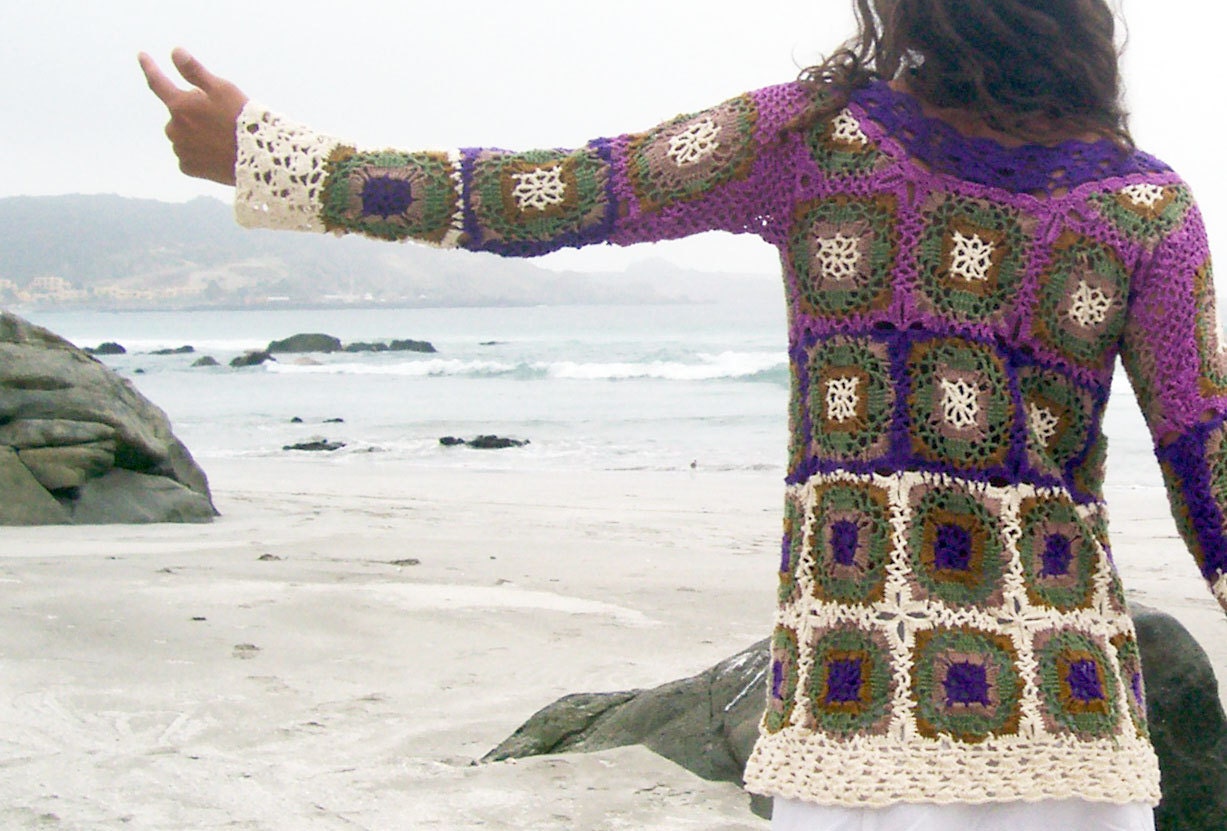 Hippie Long Sweater crocheted