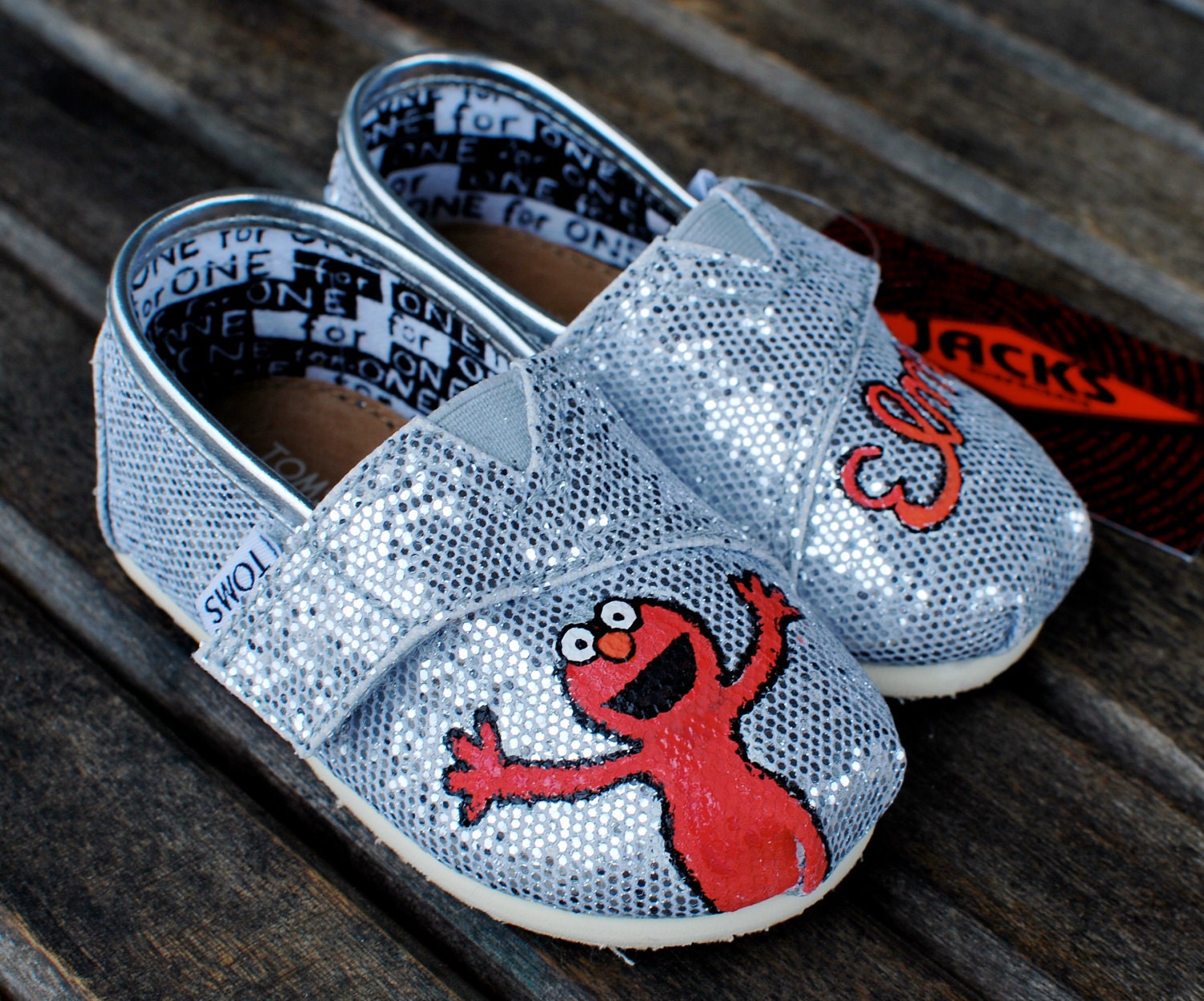 Elmo Silver Glitter Tiny TOMS