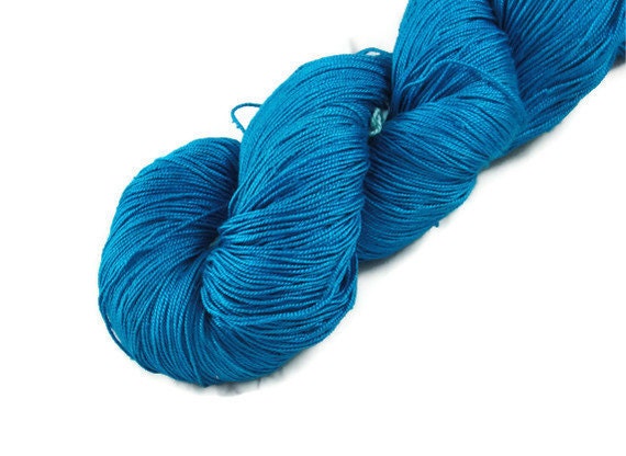 Silk Yarn Lace Weight Silk Yarn Spun/ Maharaja Silk yarn Royal Blue