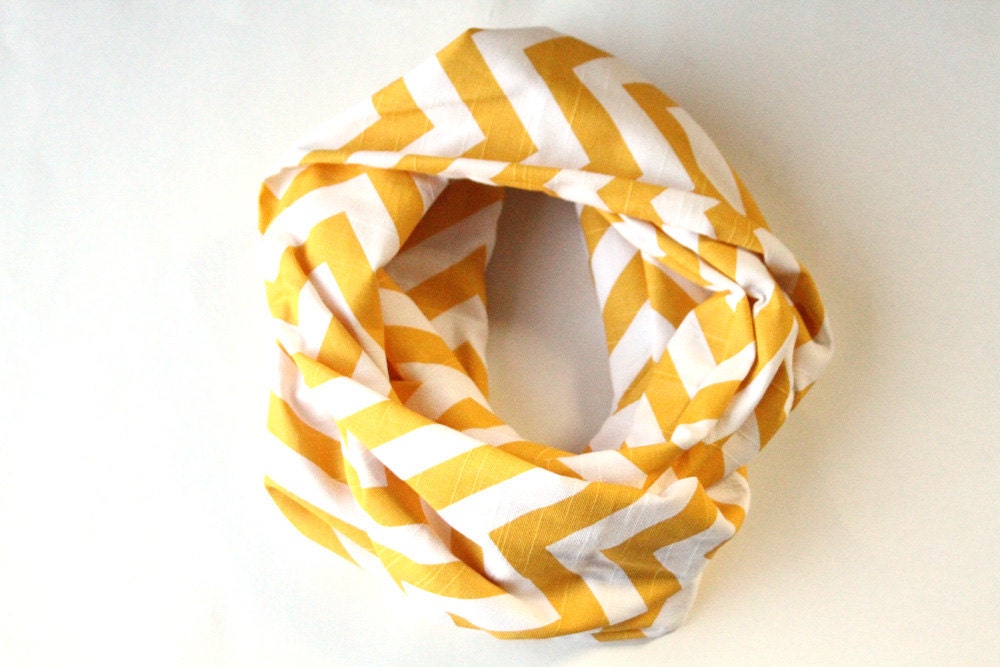 Yellow Chevron Scarf - Circle Scarf