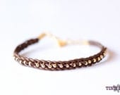 TINNLILY Reversible Gilded Leather Bracelet