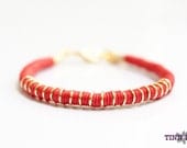 TINNLILY Red Cotton Cord Bracelet