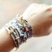 TINNLILY Hand Painted Suede and Brass Hex Nut Triple Wrap Bracelet