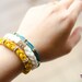 TINNLILY Silk Cream Rhinestone Bracelet with Swarovski Crystals