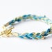 TINNLILY Blue Golden Flecks Braided Bracelet