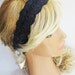 Navy Blue, ivory, Lace Headband, vintage style romantic headband, wedding headband, bridesmaid headband, women headband, bandana
