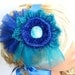 Royal and aqua blue women headband. multi purpose headband, neck band and cuff bracelet at the same time.