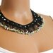 Handmade Black, Multicolor Bib Necklace, Beaded, Turkish Mekik Oya Necklace, Summer Fashion Hand made Necklace...