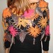 Crochet shawl, orange, red flowers