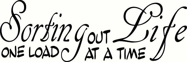 vinyl wall decal quote Laundry room Sorting out Life one load at a time