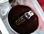 Purple Stone Silver Tone Ring