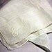 Letter C Initial C White Linen Hankie - Monogram Embroidered C Handkerchief