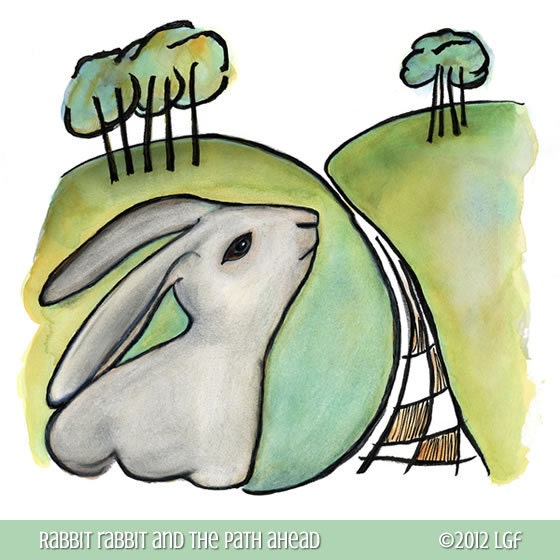 Rabbit Rabbit and the Path Ahead - Archival Print from the Rabbit Rabbit series