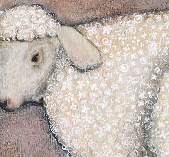 Flower Sheep, art print from the Flower Beasts series