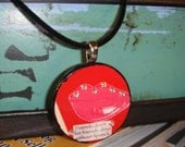 Friends Don't Let Friends Drive Without Lipstick Recycled Poker Chip Pendant Necklace Andy Warhol