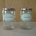 vintage medical or apothecary cotton and gauze glass jars