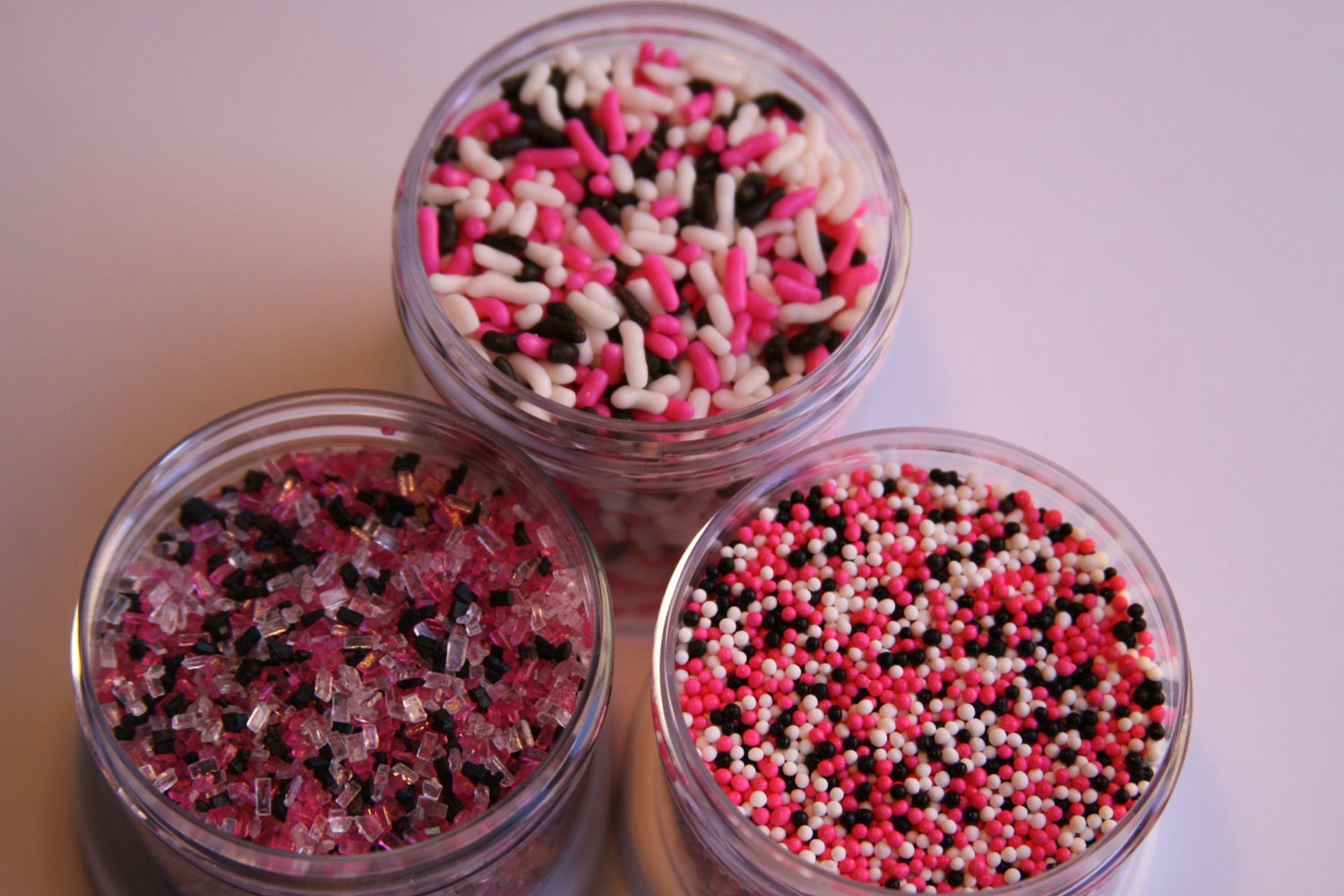 4 oz Pink, Black and White Decorating Sprinkles