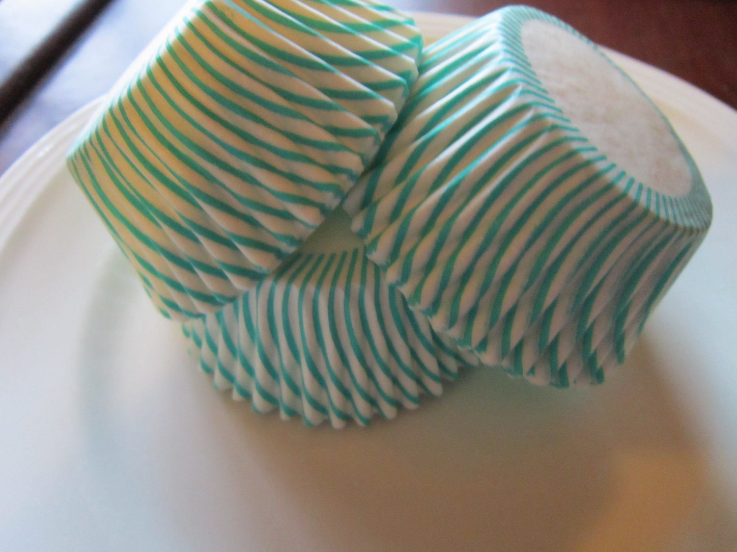 50 Teal / Caribbean Striped Standard Baking Liners Il_170x135