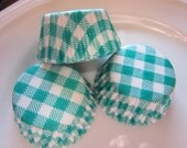 60 Jade Gingham Mini Baking Cup-Cake Pop-Candy Cup