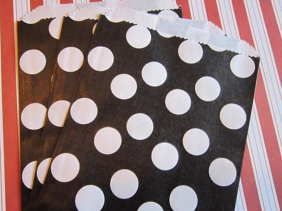 24 Black White Polka Dot Favor Bags Il_570xn