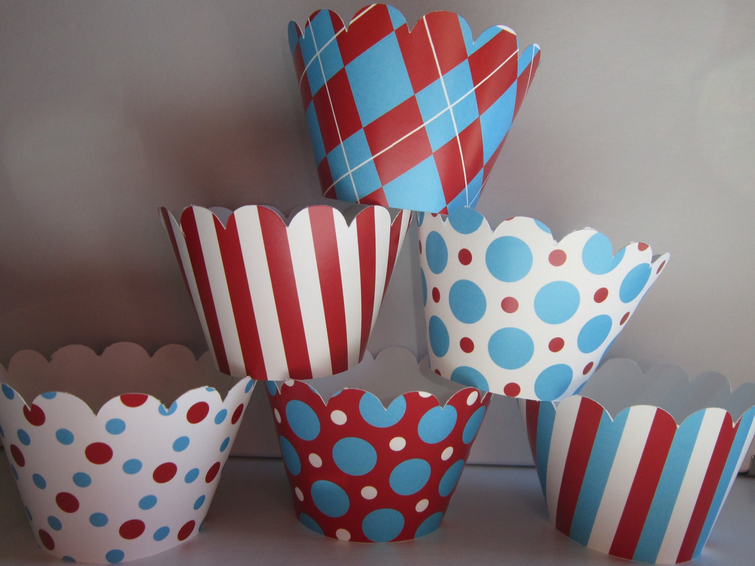 12 Standard Size Cupcake Wrappers Carnival Circus Dr. Seuss Inspired Il_570xn