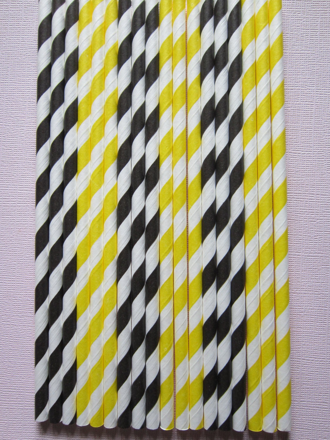 24 Black & Yellow Bee Striped Vintage Retro Paper Drinking Straws Il_570xn