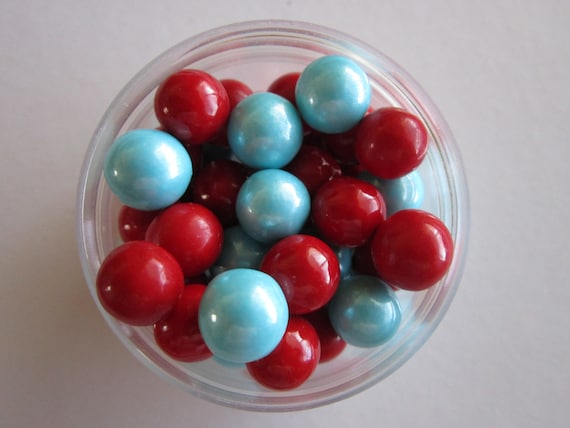 2oz Circus Carnival Red & Aqua Candy Coated Cupcake Topper Sixlets Il_570xn