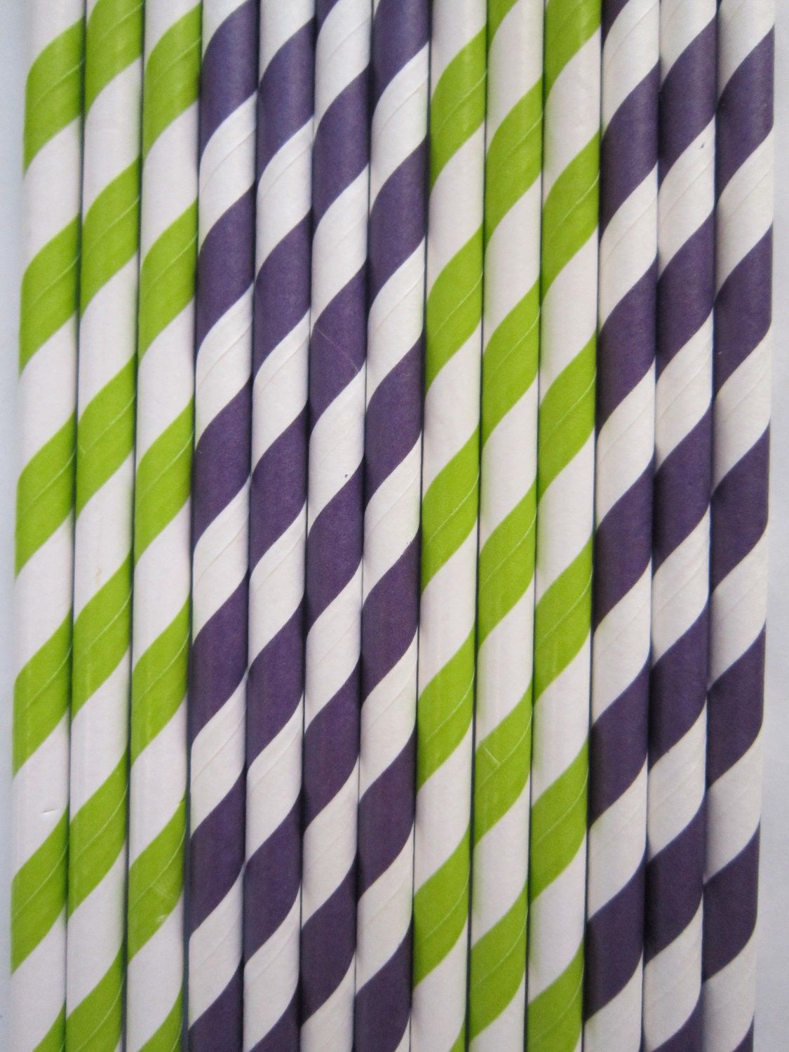 24 Purple Lime Green Striped Retro Vintage Paper Drinking Straw Il_570xn