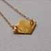 Brushed Gold Diamond Pendant Necklace - Geometric Modern Everyday 24k Jewelry - ADPi