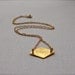 Brushed Gold Diamond Pendant Necklace - Geometric Modern Everyday 24k Jewelry - ADPi