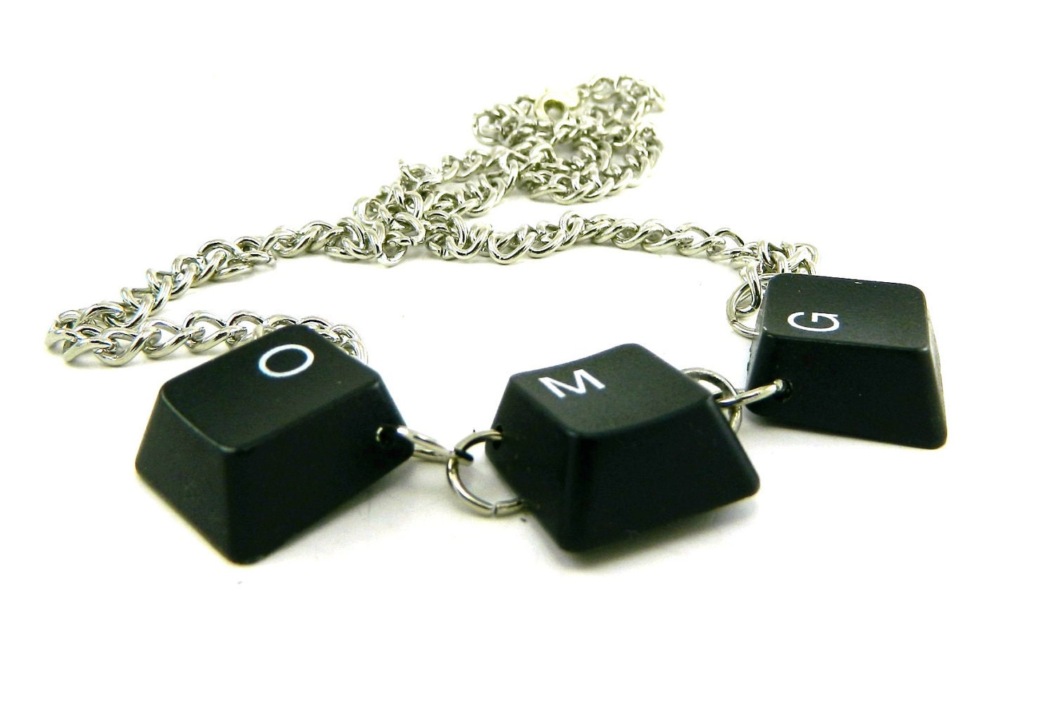 Recycled Computer Unisex Necklace Keyboard OMG