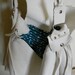 Fringe Leather Handbag Tote in White