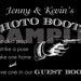Personalized Wedding Photo Booth Sign. White/Black/Vintage Background. Customizable COLORS, Names and Printable