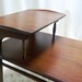 RESERVED Mid Century Walnut Step Table Tiered Vintage Bassett Treasury Item