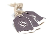 Price tag Deep Maroon Dot Flower gift tags. Set of 15.