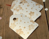 Holiday tag Gold Vintage Flower gift wrap tags. DIY set of 30.