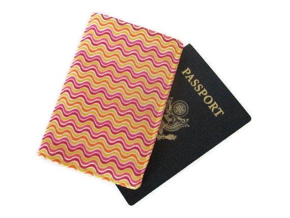 Passport Holder Case, sherbert, stripes