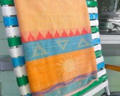 Vintage 1990s Tribal Inspired Beach Towel
