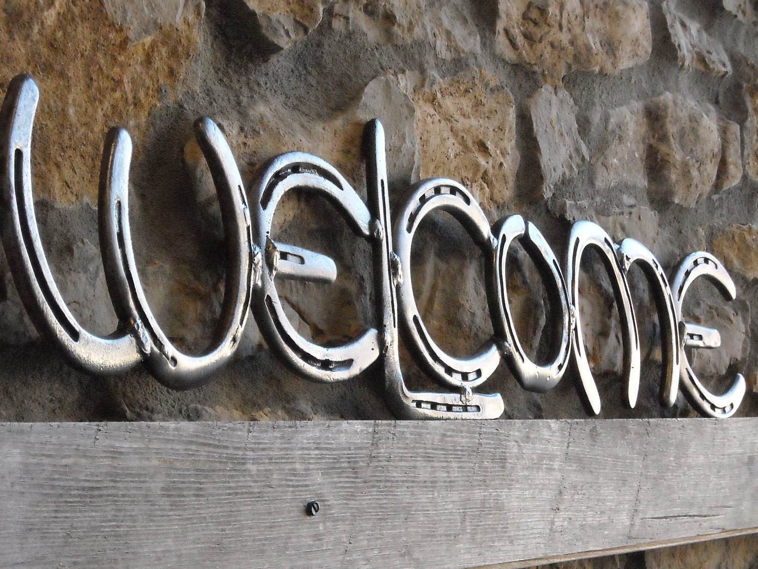 Horse Shoe Welcome sign, Made by Mike Hill, Artist Blacksmith