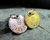 Dog Tag - Small Pet ID Tag - Pet Tag - Engraved - Hand Stamped Copper - Dog collar tag- Pet Accessory
