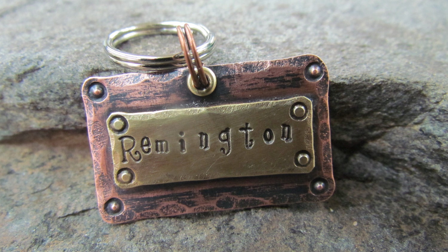 Pet ID tag/tags-pet tag/tags Brass and Copper Dog tag Hand Stamped Engraved Personalized
