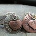 Dog Tag - Collar Tag - Small Pet Tag -Copper Heart Tag On Nickel Or Copper Disc- Engraved Personalized Pet ID Tag