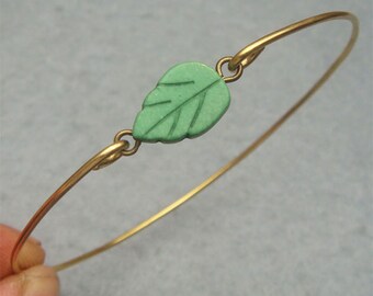 Leaf Bangle Bracelet