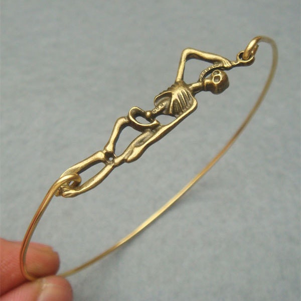 Fancy Skull Bangle Bracelet