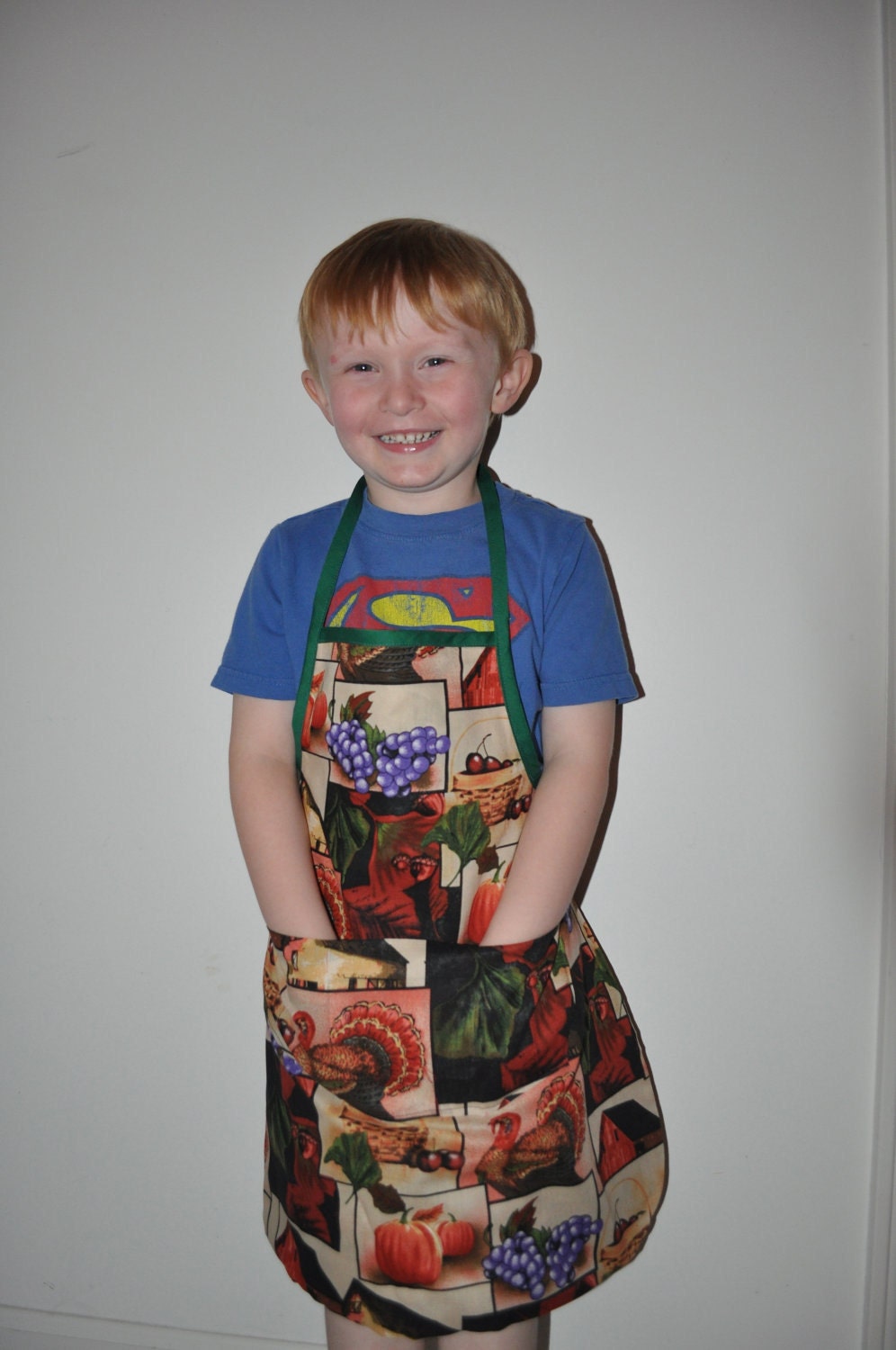 Sale-Children's Thanksgiving Turkey/Pumpkin Print apron